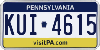 PA license plate KUI4615