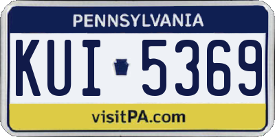 PA license plate KUI5369