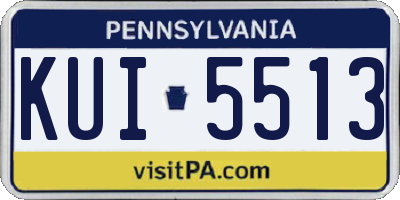 PA license plate KUI5513