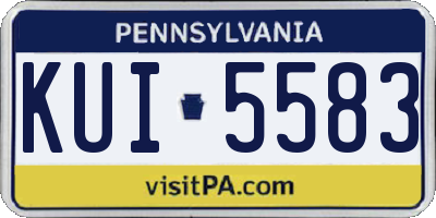 PA license plate KUI5583