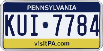 PA license plate KUI7784