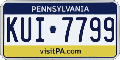 PA license plate KUI7799