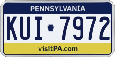 PA license plate KUI7972