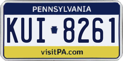 PA license plate KUI8261