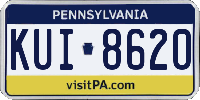 PA license plate KUI8620