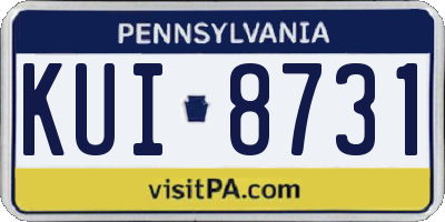 PA license plate KUI8731