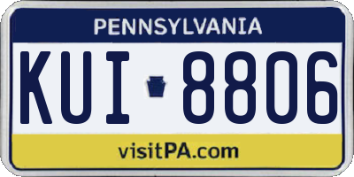 PA license plate KUI8806