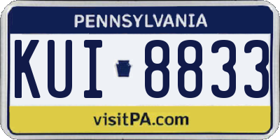 PA license plate KUI8833