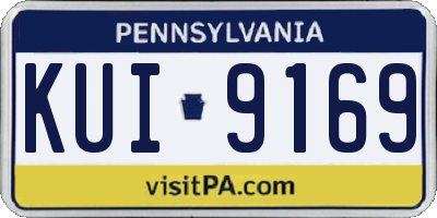 PA license plate KUI9169