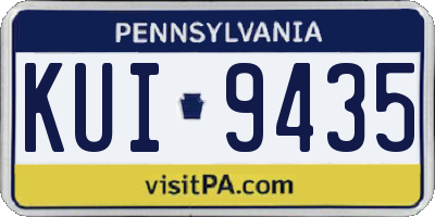 PA license plate KUI9435