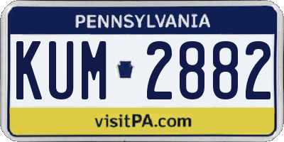 PA license plate KUM2882