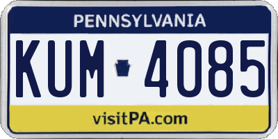 PA license plate KUM4085