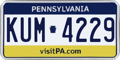 PA license plate KUM4229