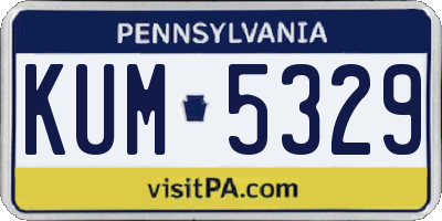 PA license plate KUM5329