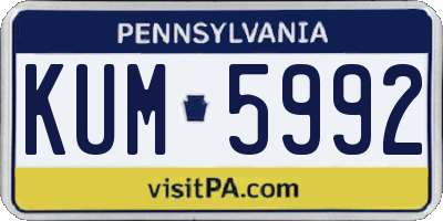 PA license plate KUM5992