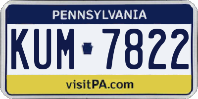 PA license plate KUM7822