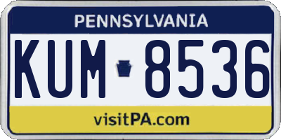 PA license plate KUM8536
