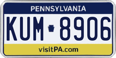 PA license plate KUM8906