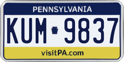 PA license plate KUM9837