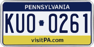 PA license plate KUO0261