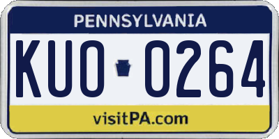 PA license plate KUO0264