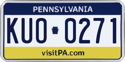 PA license plate KUO0271