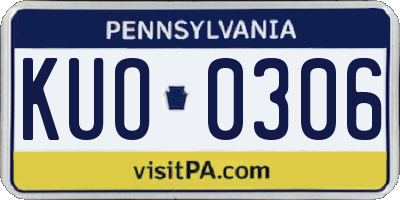 PA license plate KUO0306