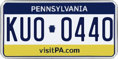 PA license plate KUO0440