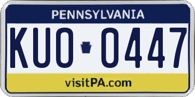 PA license plate KUO0447