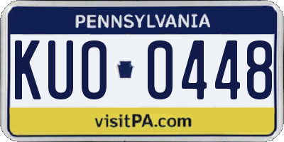 PA license plate KUO0448
