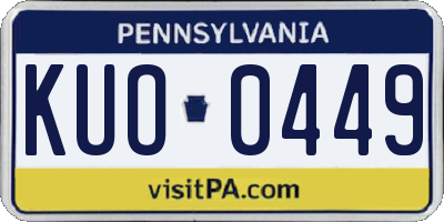 PA license plate KUO0449