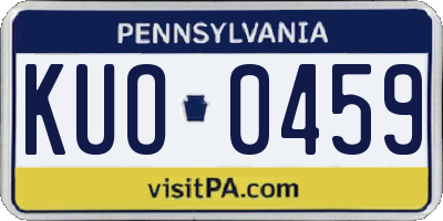 PA license plate KUO0459