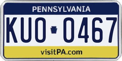 PA license plate KUO0467
