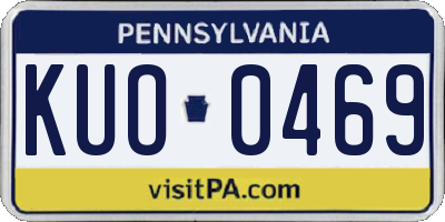 PA license plate KUO0469