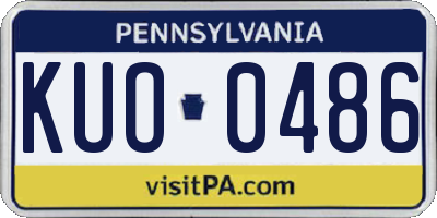 PA license plate KUO0486