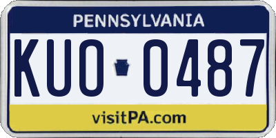 PA license plate KUO0487