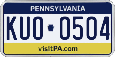 PA license plate KUO0504