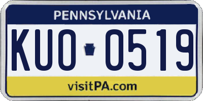 PA license plate KUO0519