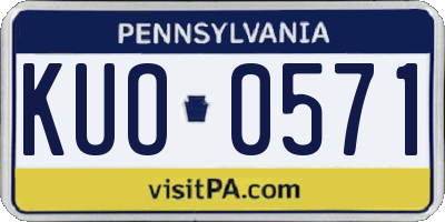 PA license plate KUO0571