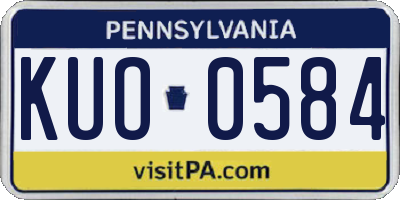 PA license plate KUO0584