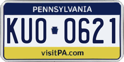 PA license plate KUO0621