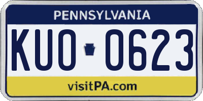 PA license plate KUO0623