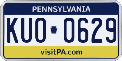 PA license plate KUO0629