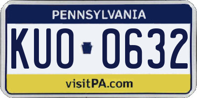 PA license plate KUO0632