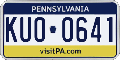 PA license plate KUO0641
