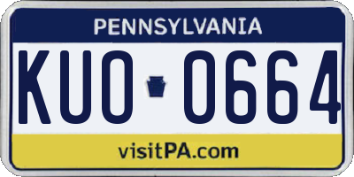 PA license plate KUO0664