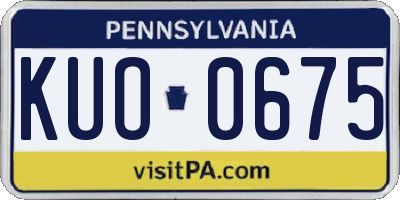 PA license plate KUO0675