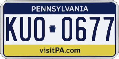 PA license plate KUO0677