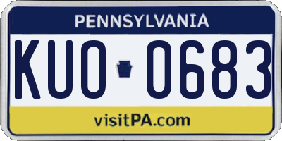 PA license plate KUO0683