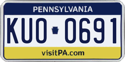 PA license plate KUO0691